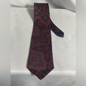 Brooks Brothers Makers Handmade Red and Blue Paisley Tie All Silk Made in USA